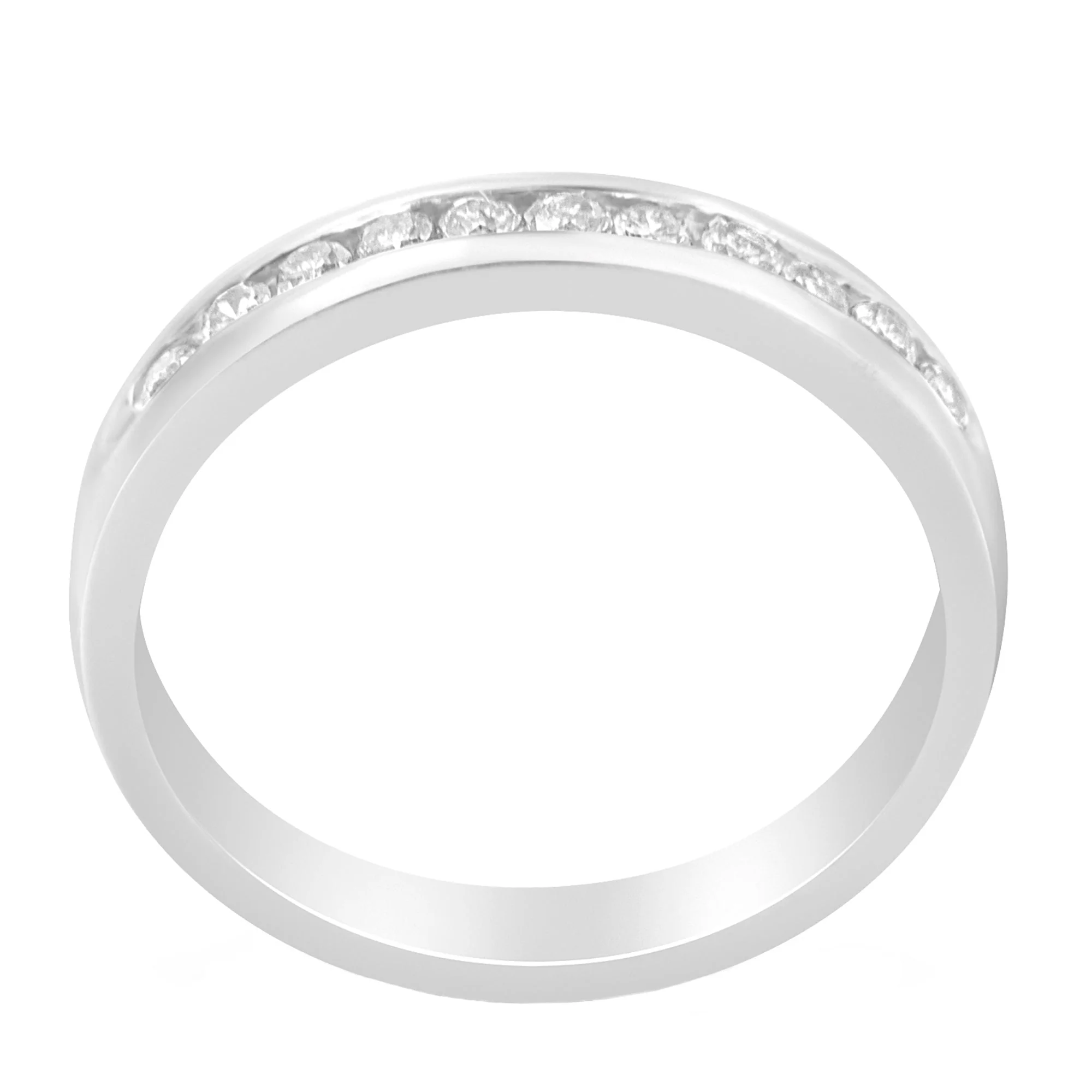 18K White Gold 1/4 Cttw Channel Set Brilliant Round-Cut Diamond Classic 11 Stone Wedding Band Ring (E-F Color, I1-I2 Clarity) - Size 5 - Image 6