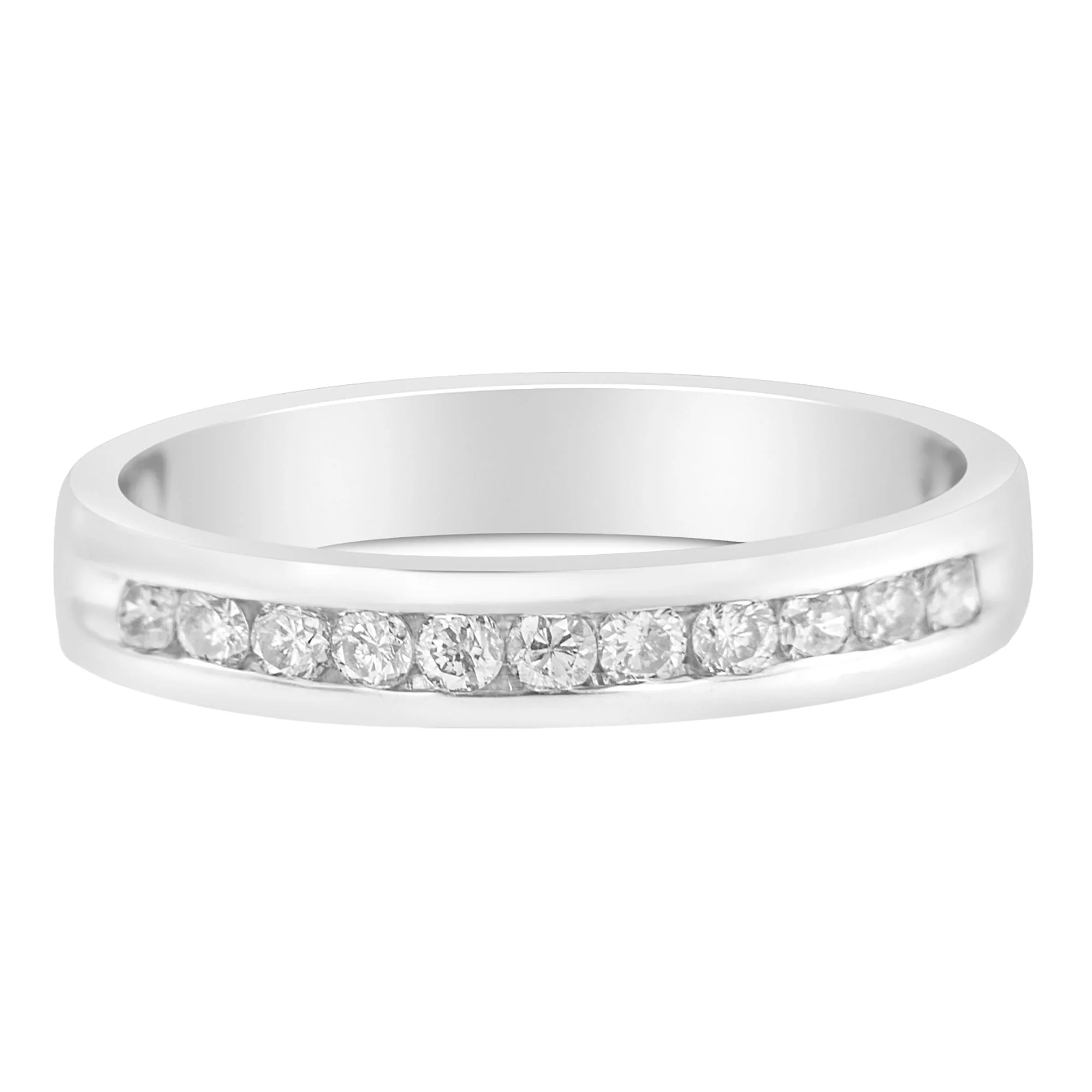 18K White Gold 1/4 Cttw Channel Set Brilliant Round-Cut Diamond Classic 11 Stone Wedding Band Ring (E-F Color, I1-I2 Clarity) - Size 5 - Image 7