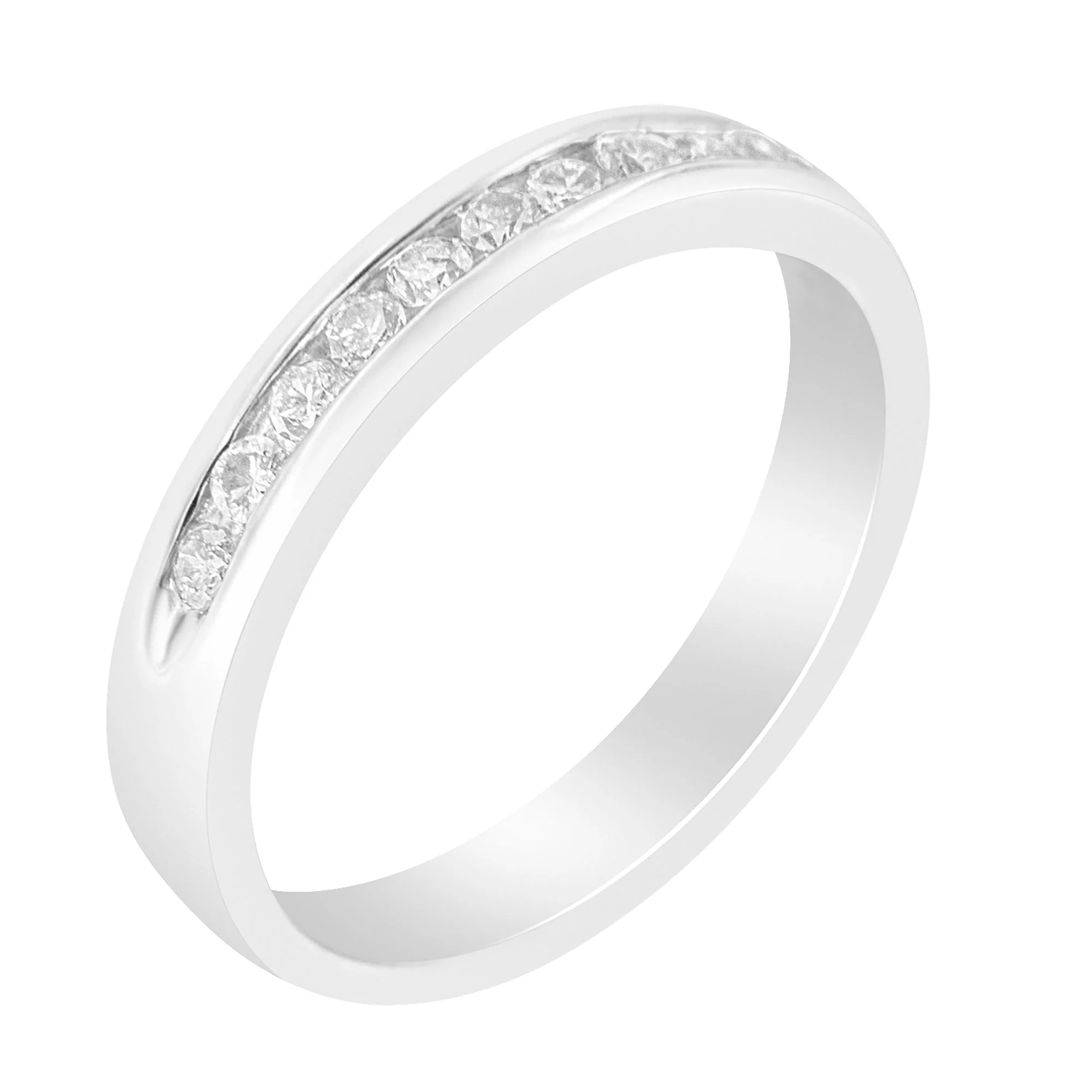 18K White Gold 1/4 Cttw Channel Set Brilliant Round-Cut Diamond Classic 11 Stone Wedding Band Ring (E-F Color, I1-I2 Clarity) - Size 5 - Image 8