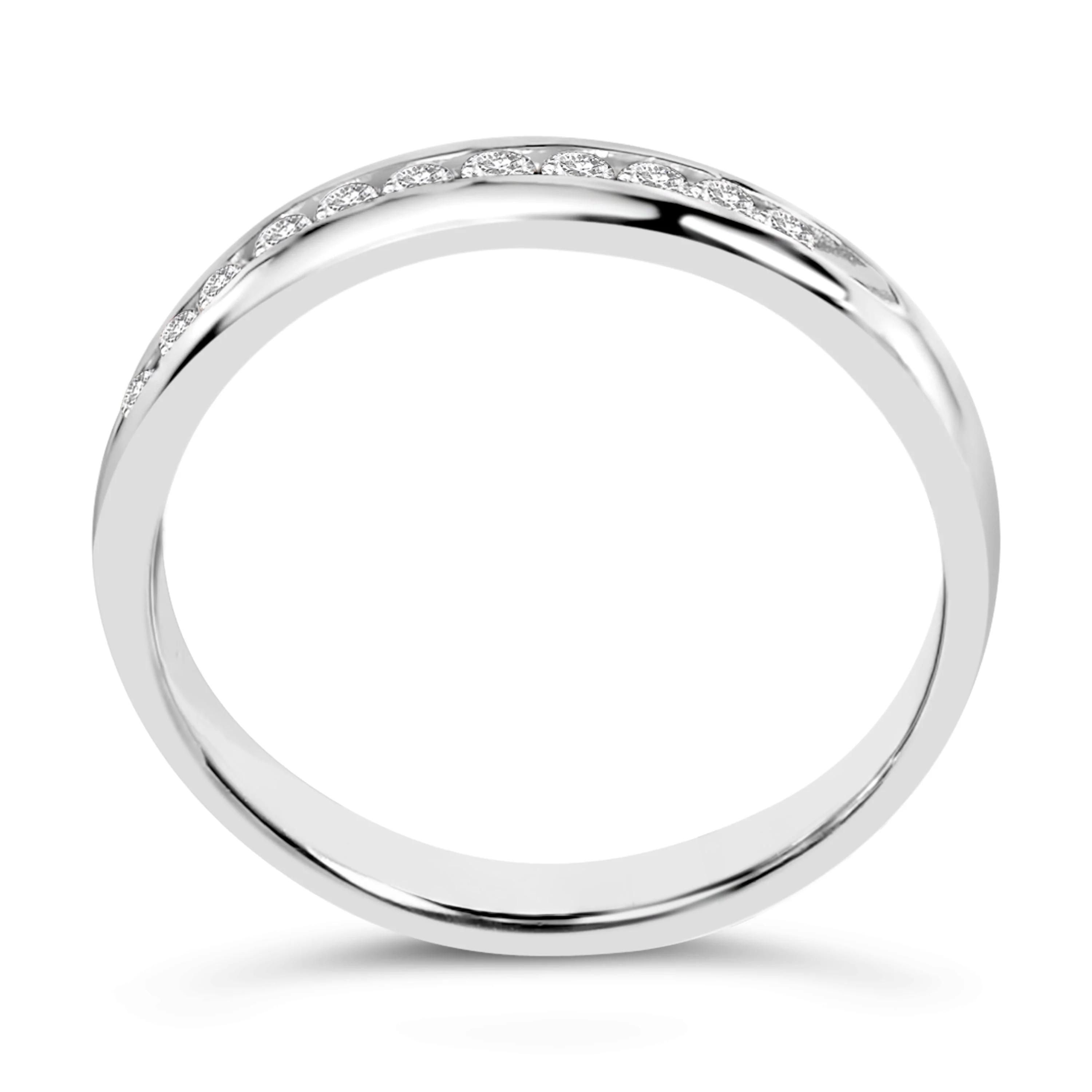 18K White Gold 1/4 Cttw Channel Set Brilliant Round-Cut Diamond Classic 11 Stone Wedding Band Ring (E-F Color, I1-I2 Clarity) - Size 5 - Image 9