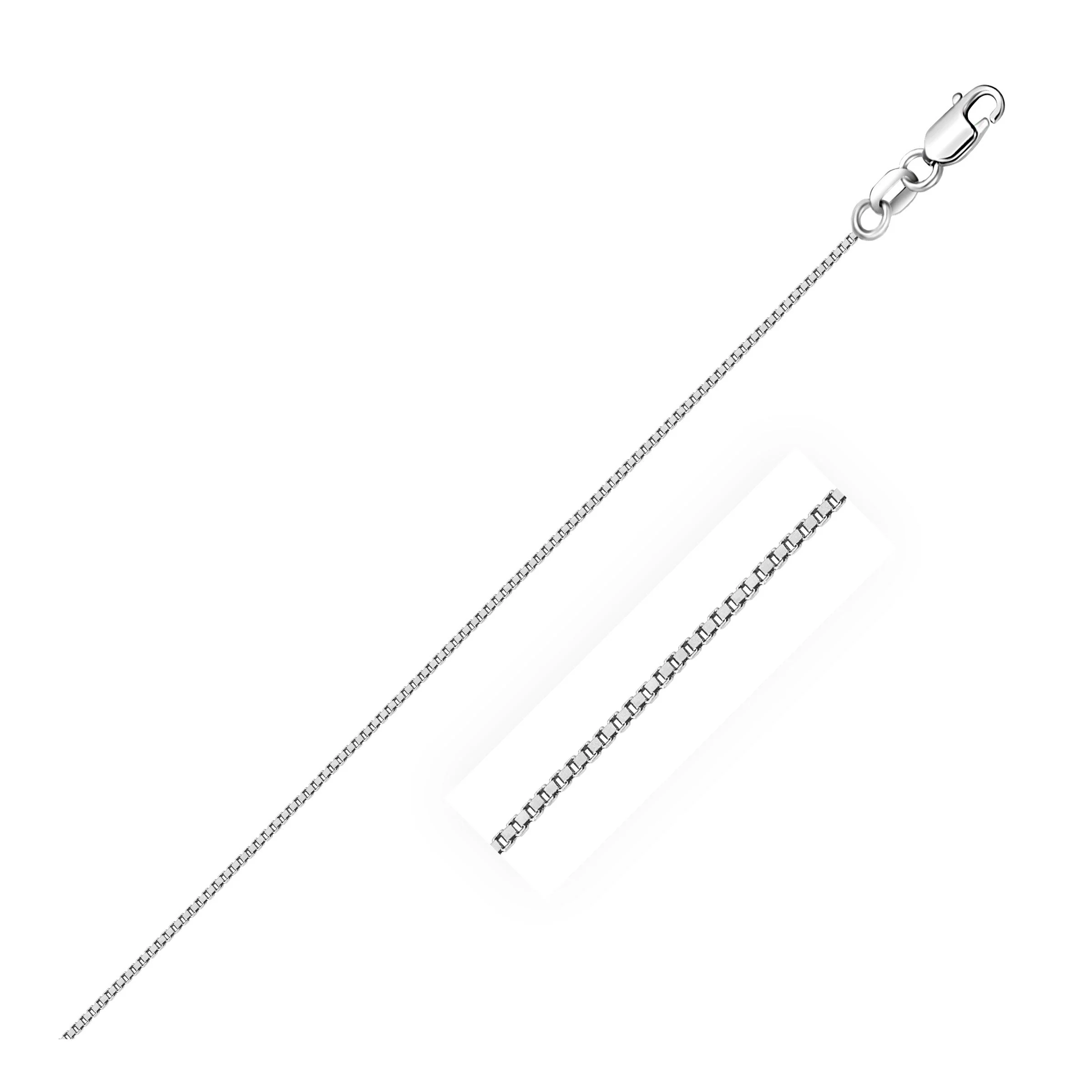 18k White Gold Box Chain 0.6mm - Image 6