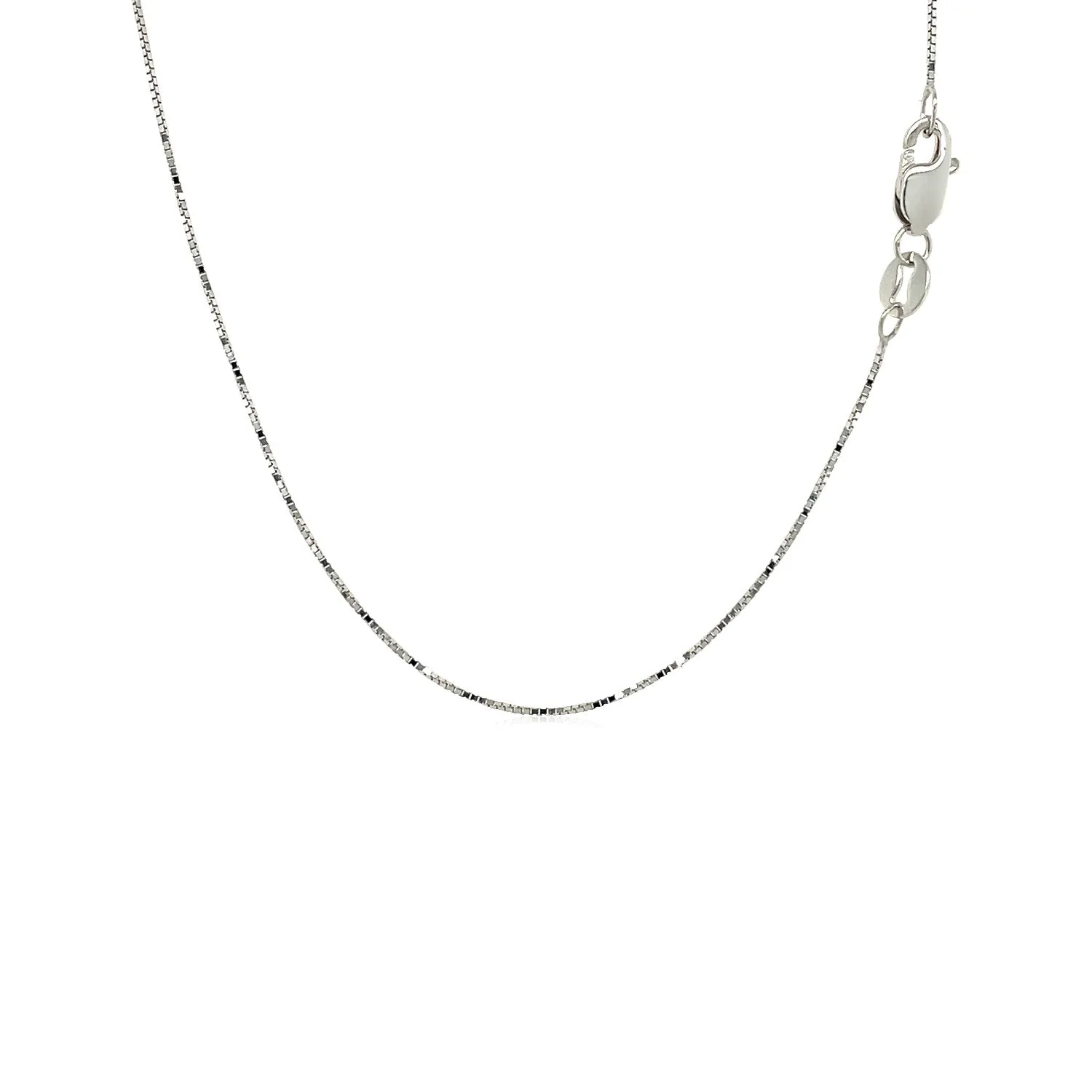 18k White Gold Box Chain 0.6mm - Image 8