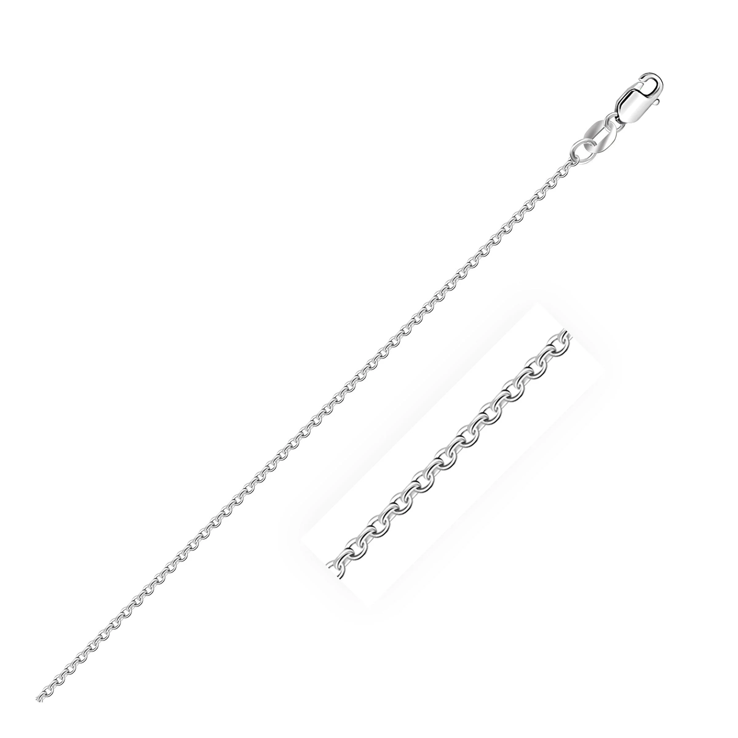 18k White Gold Cable Chain 1.1mm - Image 4
