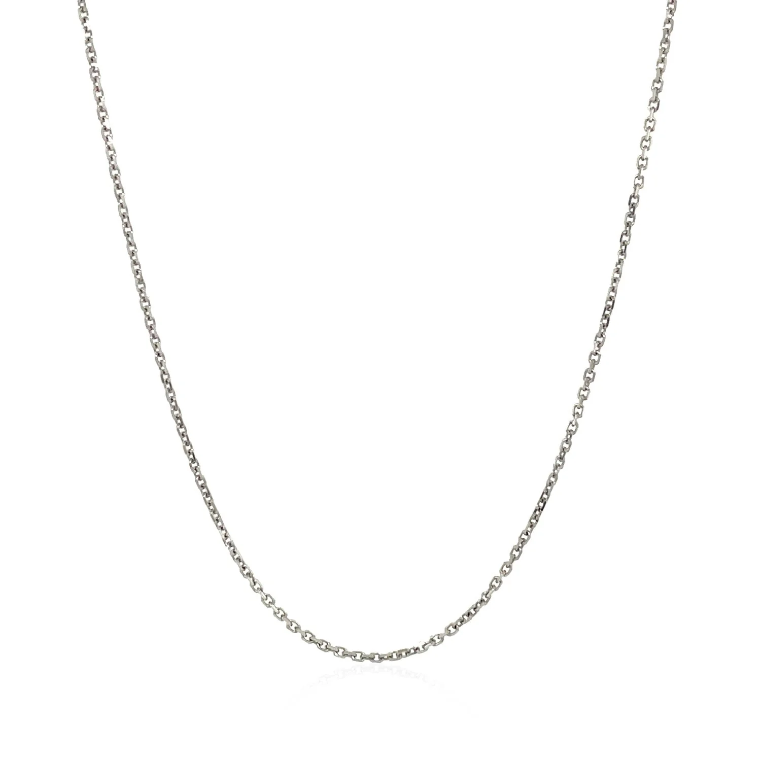 18k White Gold Cable Chain 1.1mm - Image 8