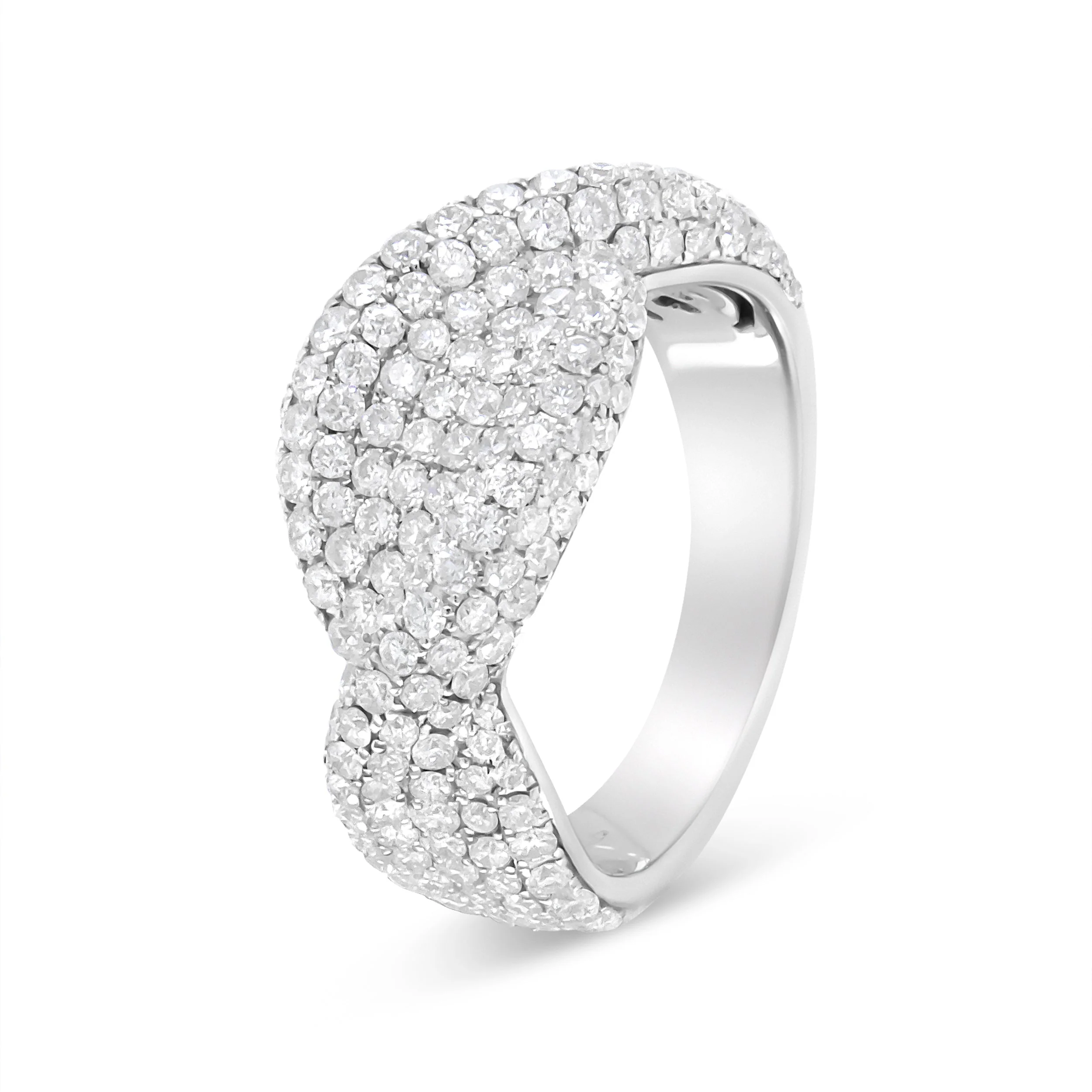 18K White Gold Cluster 2 1/4 Cttw Diamond Fashion Ring (F-G Color, VS1-VS2 Clarity) - Ring Size 7 - Image 3