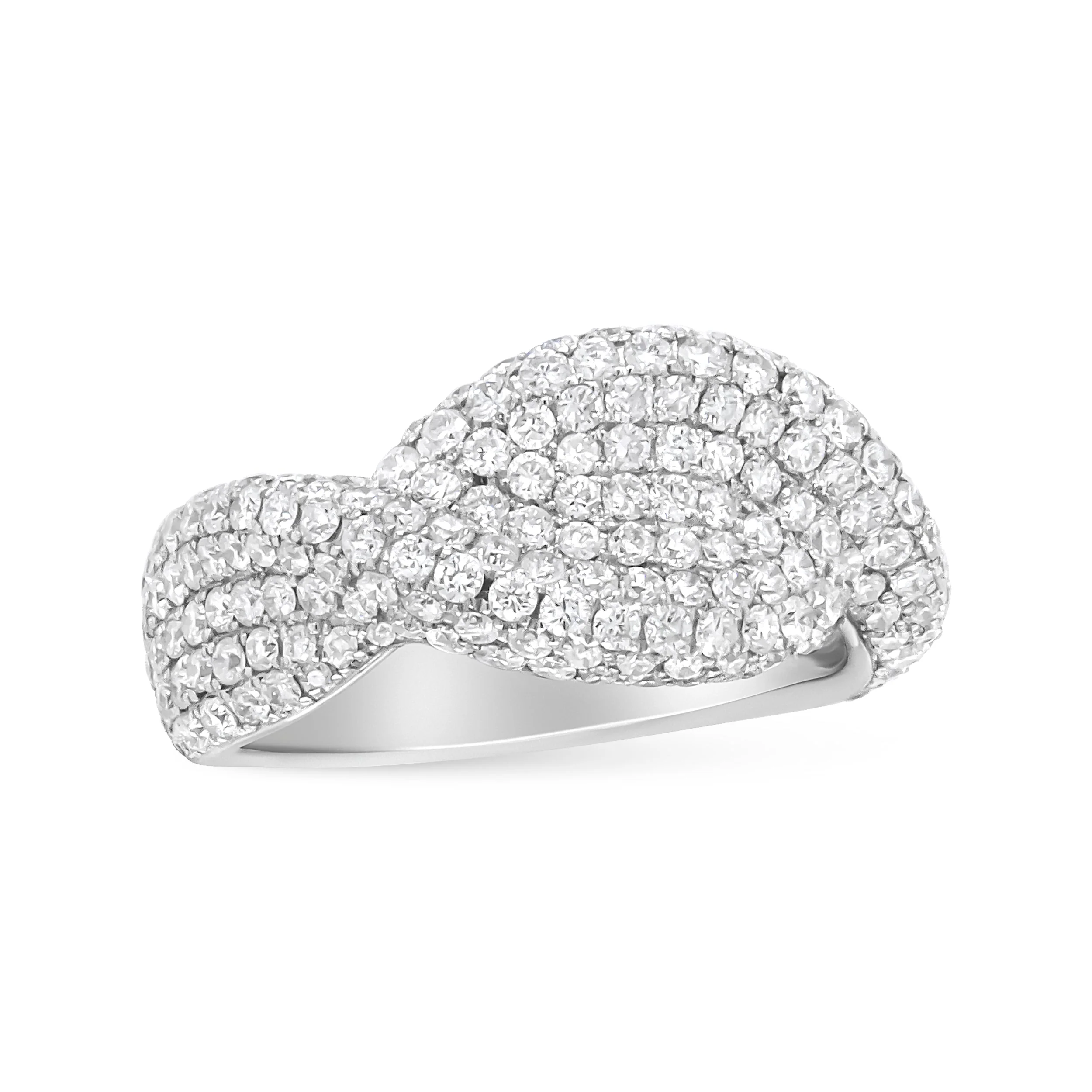 18K White Gold Cluster 2 1/4 Cttw Diamond Fashion Ring (F-G Color, VS1-VS2 Clarity) - Ring Size 7 - Image 4