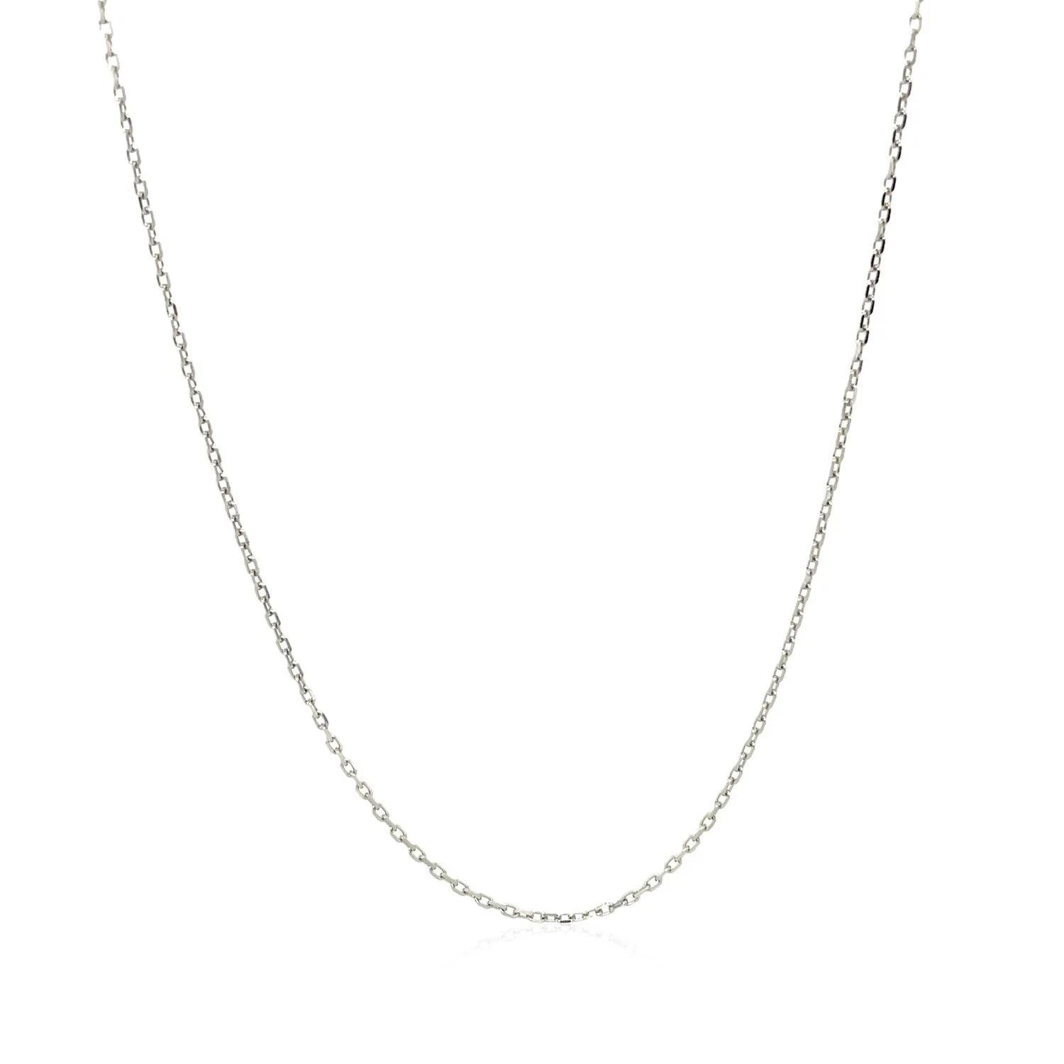 18k White Gold Diamond Cut Cable Link Chain (0.75 mm) - Image 2