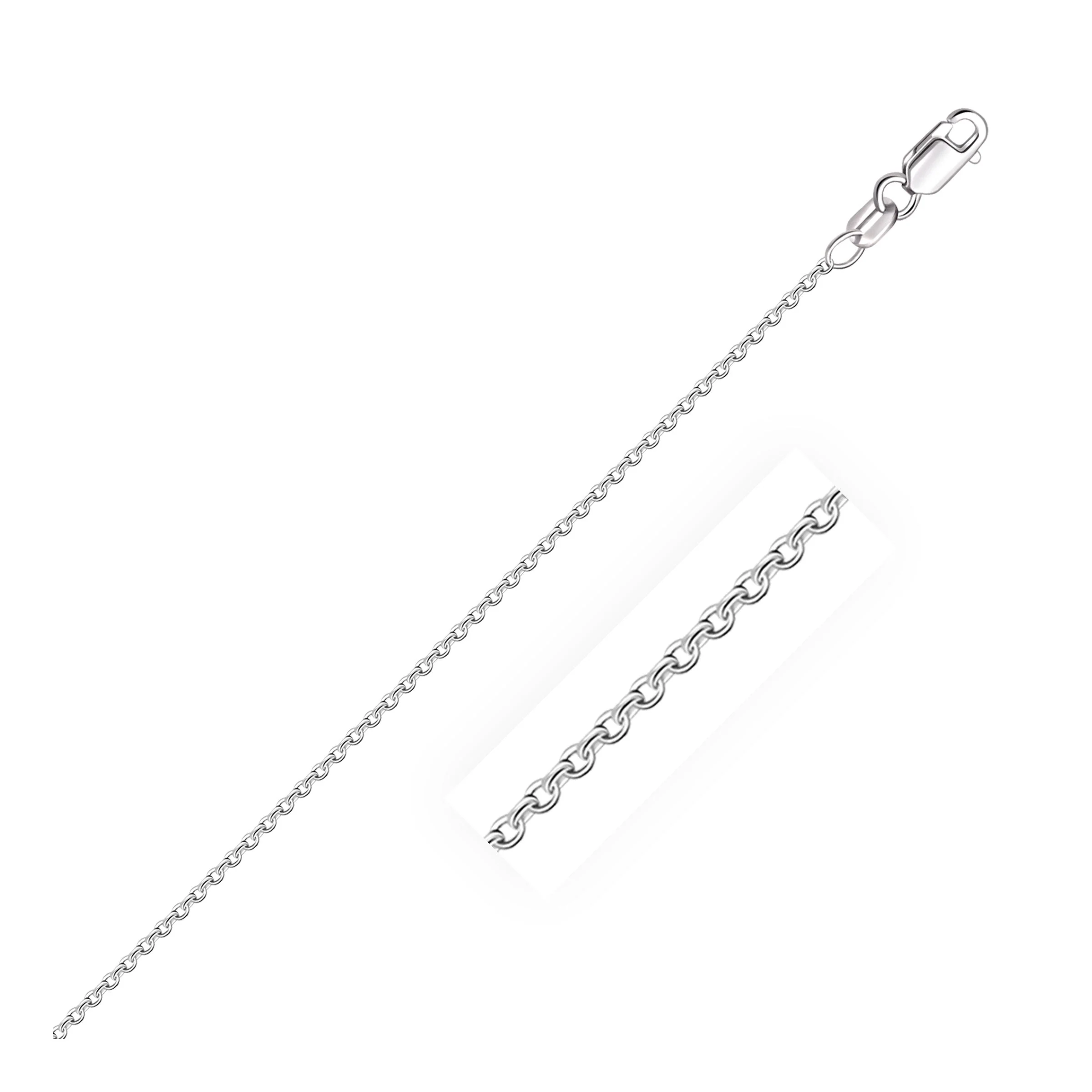 18k White Gold Round Cable Chain 1.5mm - Image 5