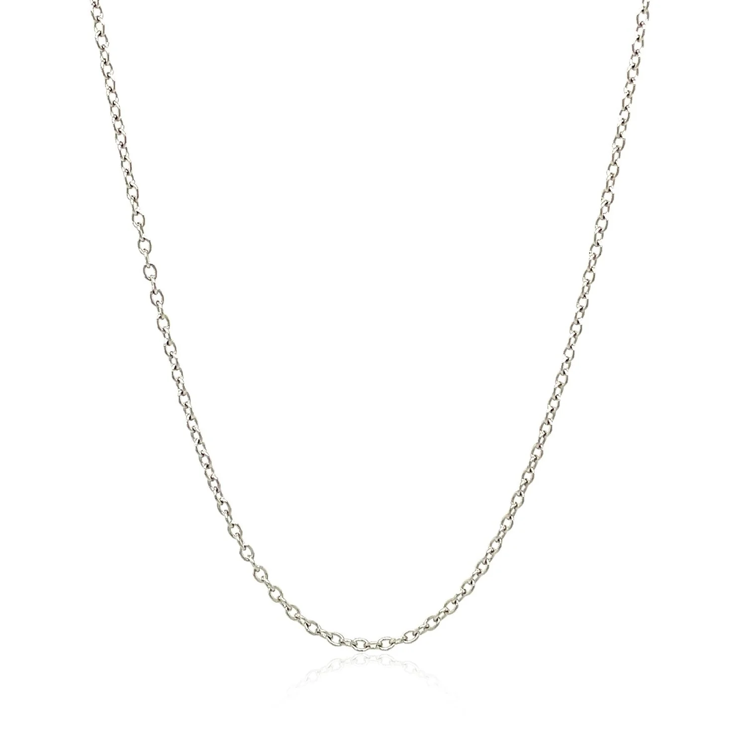 18k White Gold Round Cable Chain 1.5mm - Image 7