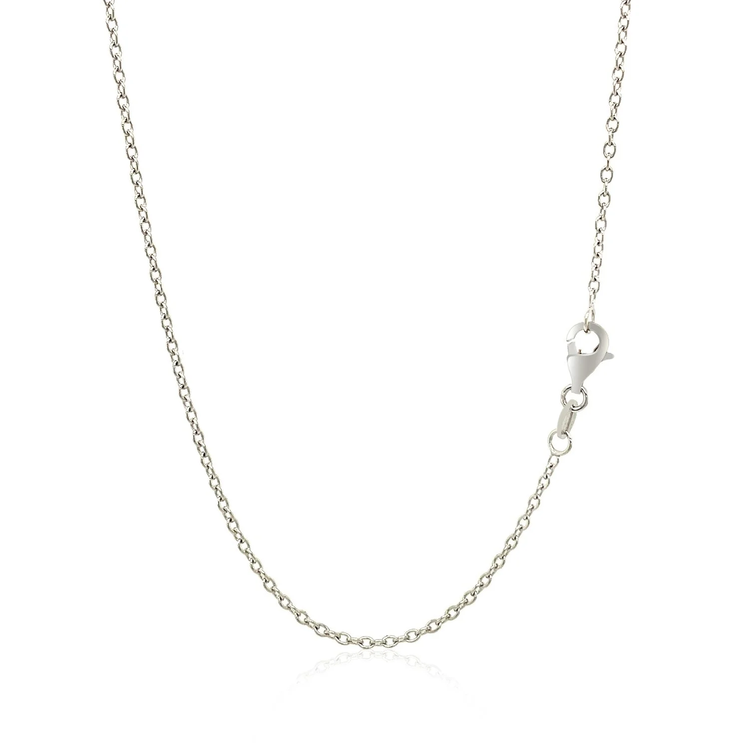18k White Gold Round Cable Chain 1.5mm - Image 8