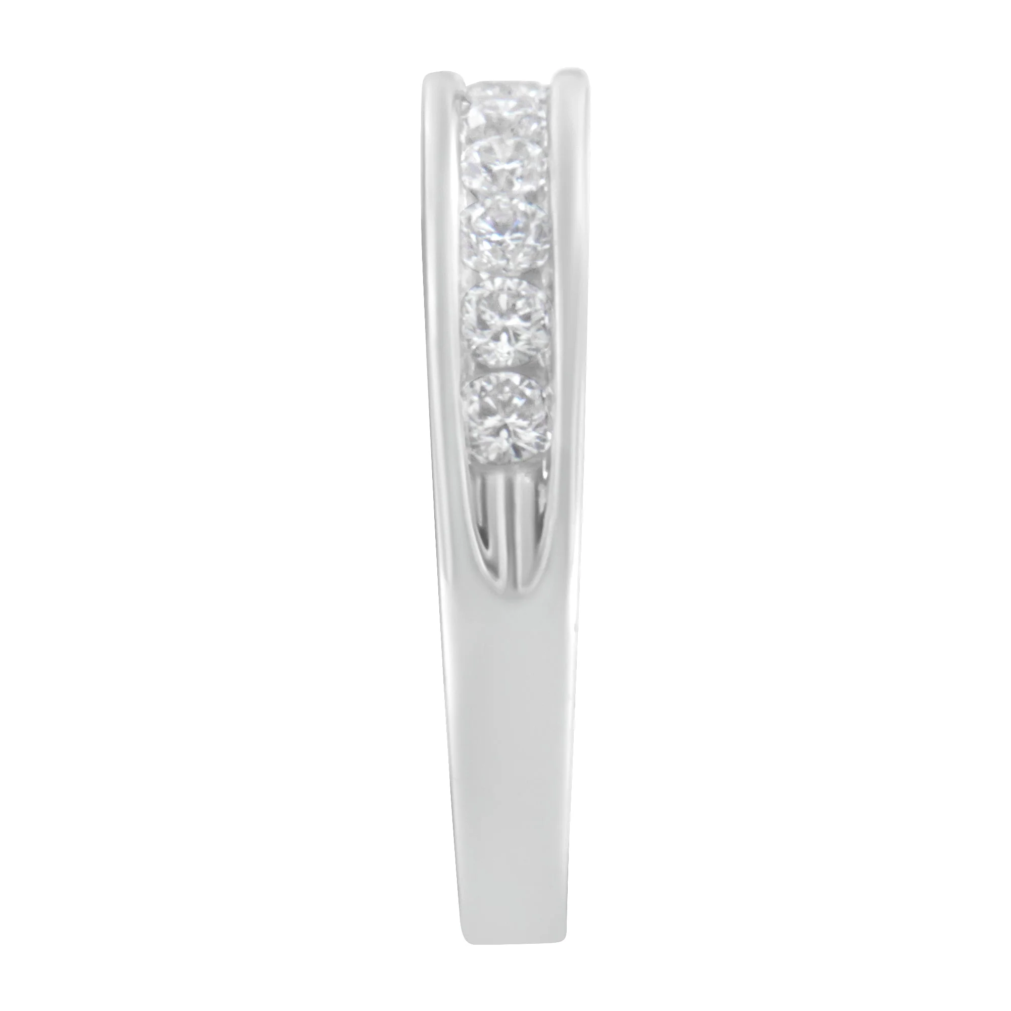 18K White Gold Round Diamond 1/2 Cttw Channel Band Ring - Image 10
