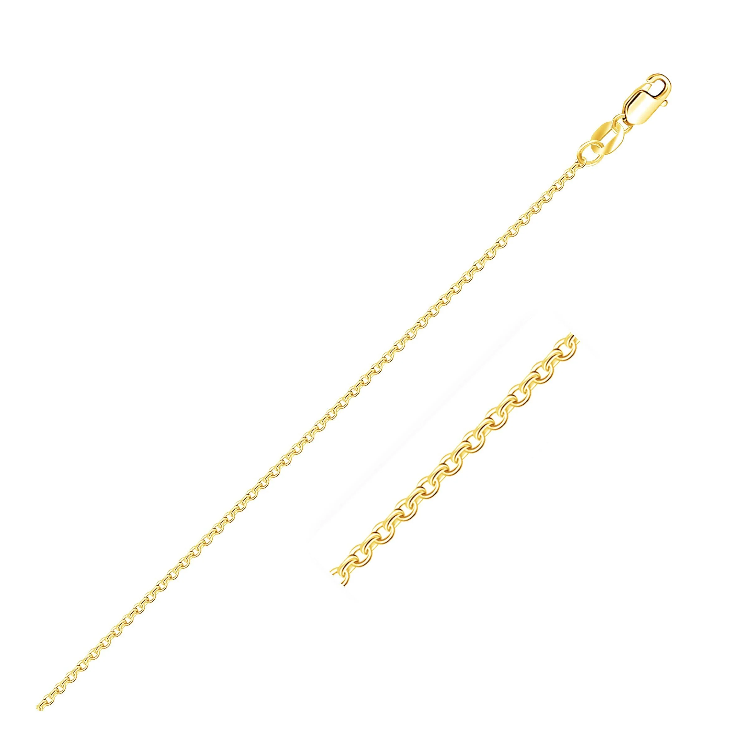 18k Yellow Gold Cable Chain 1.1mm - Image 3