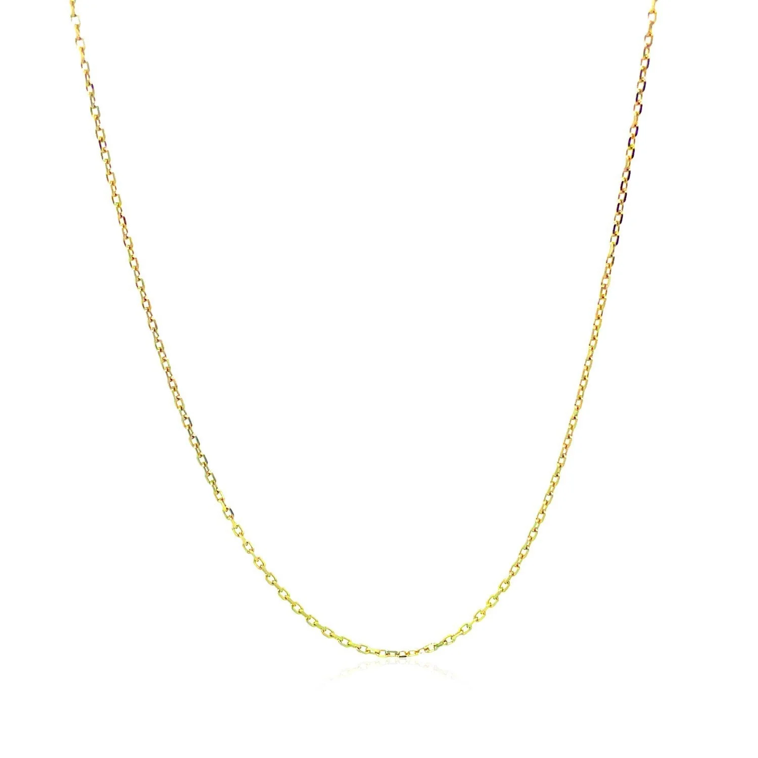 18k Yellow Gold Diamond Cut Cable Link Chain (0.80 mm) - Image 3