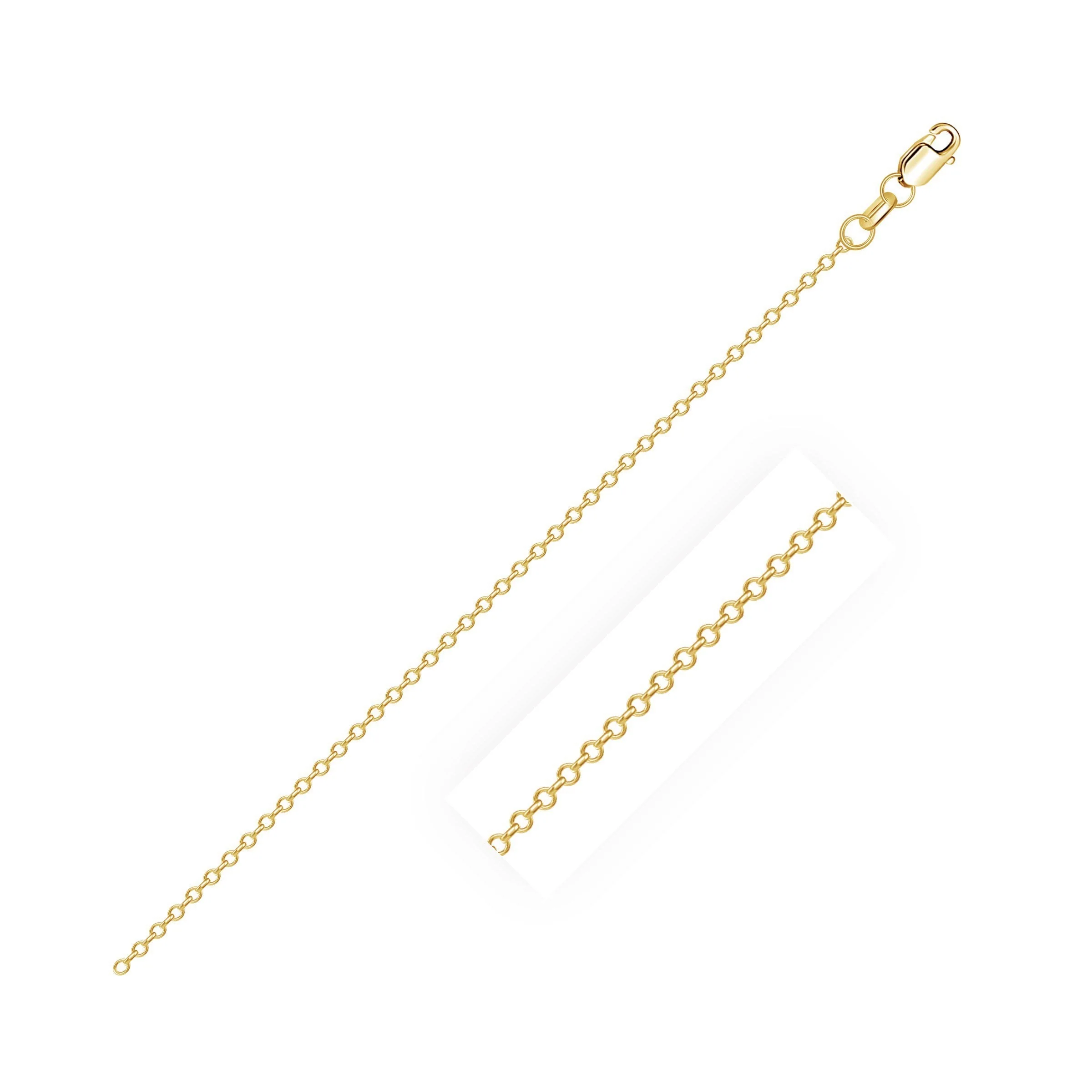 18k Yellow Gold Diamond Cut Cable Link Chain (0.80 mm) - Image 7