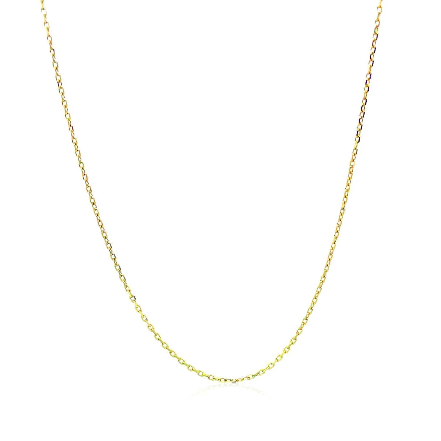 18k Yellow Gold Diamond Cut Cable Link Chain (0.80 mm) - Image 9