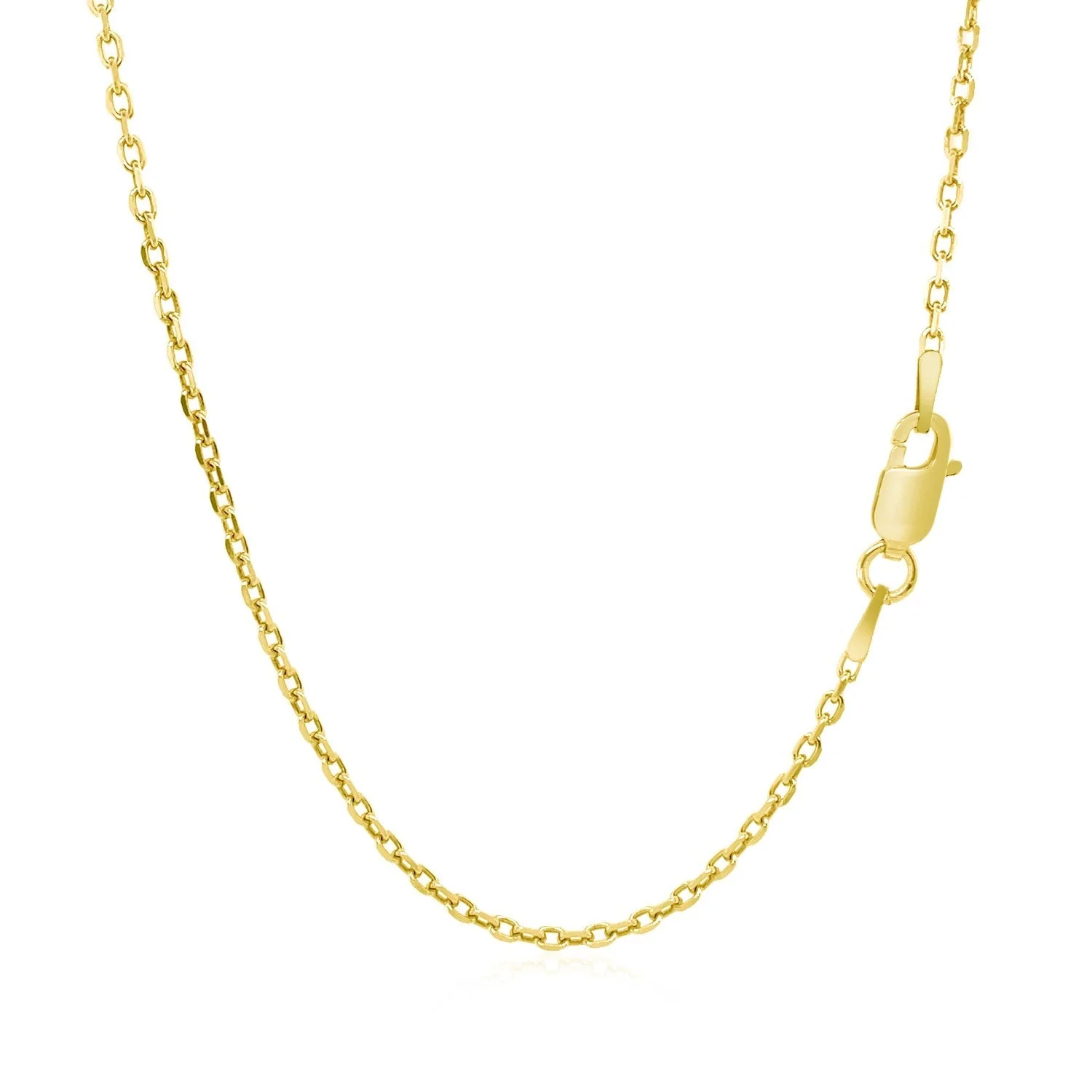 18k Yellow Gold Diamond Cut Cable Link Chain (1.40 mm) - Image 7