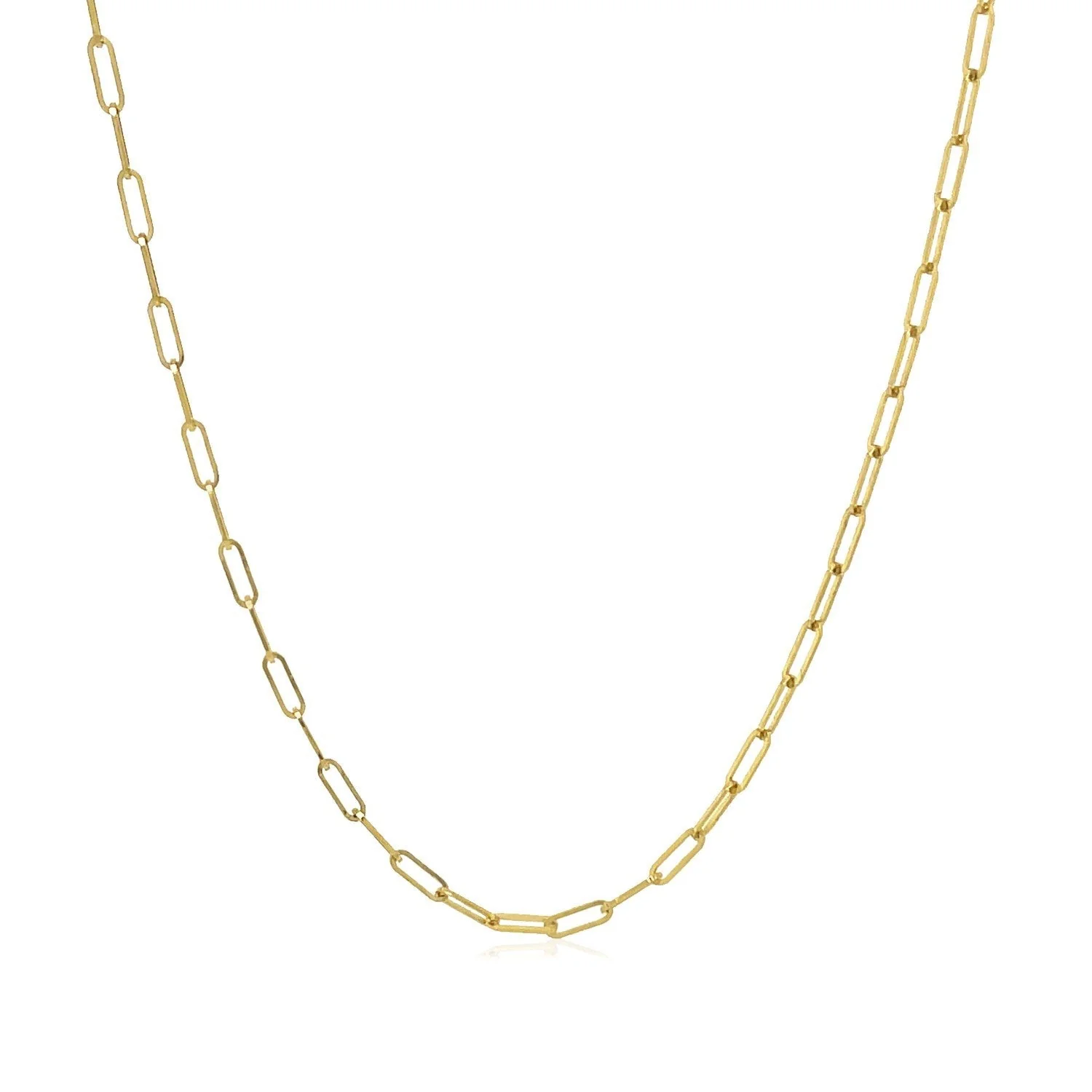 18K Yellow Gold Fine Paperclip Chain (1.50 mm) - Image 2