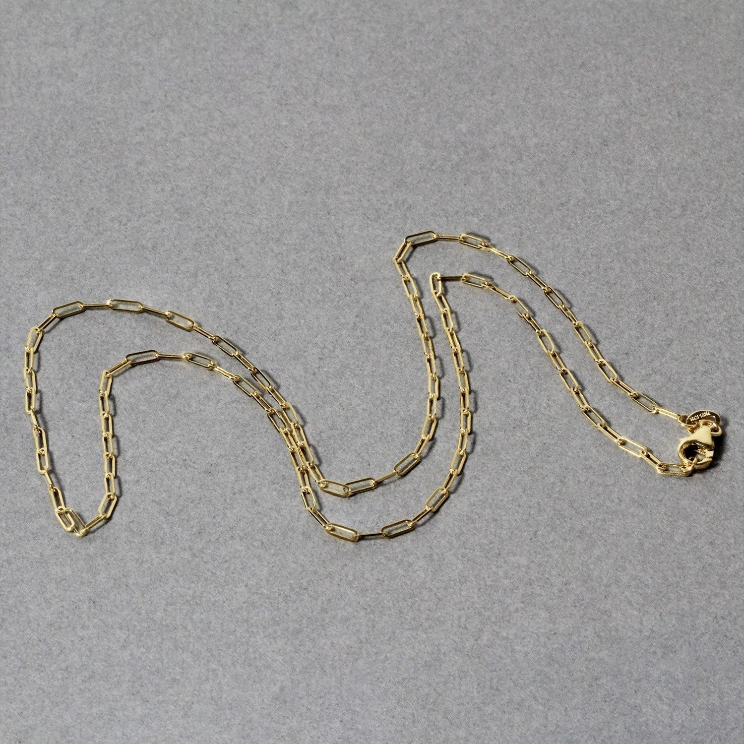 18K Yellow Gold Fine Paperclip Chain (1.50 mm) - Image 5