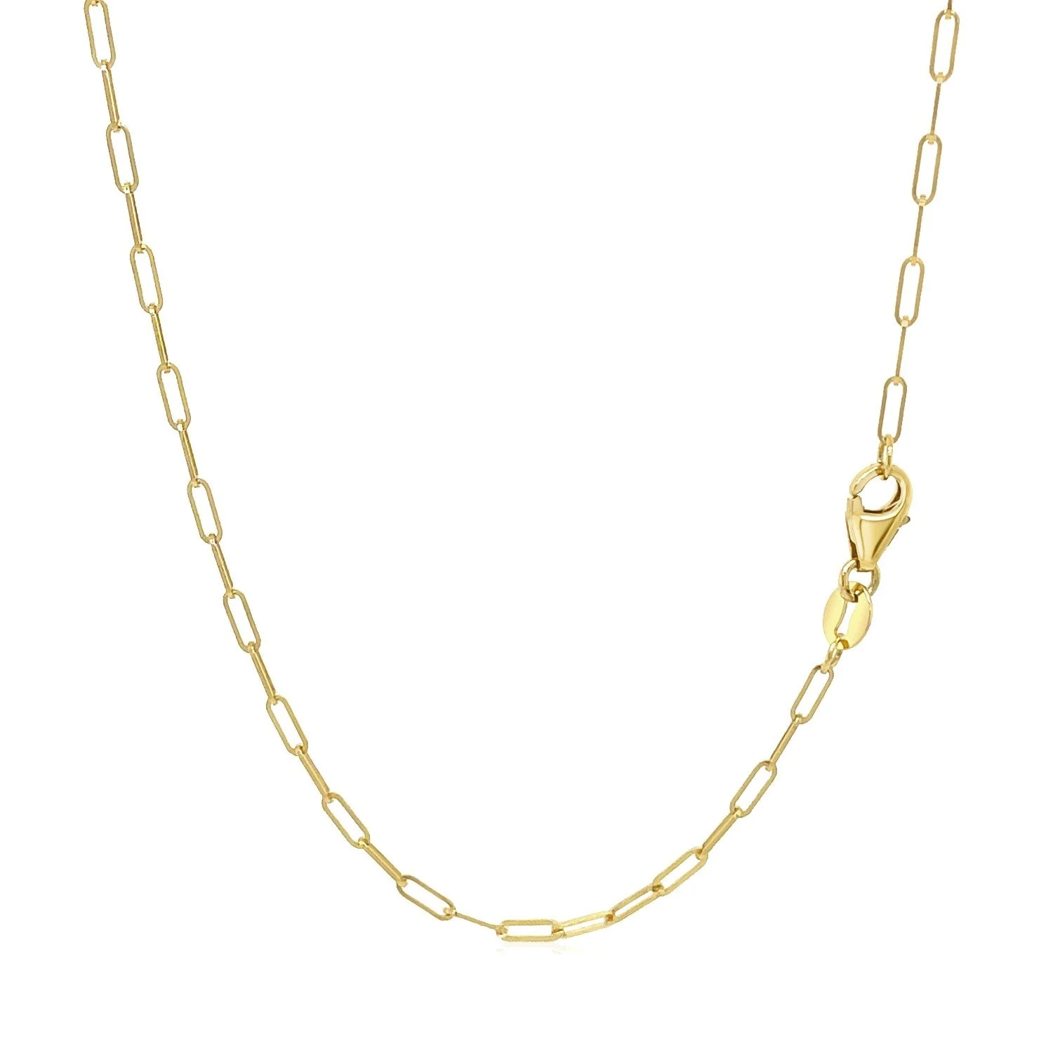 18K Yellow Gold Fine Paperclip Chain (1.50 mm) - Image 9