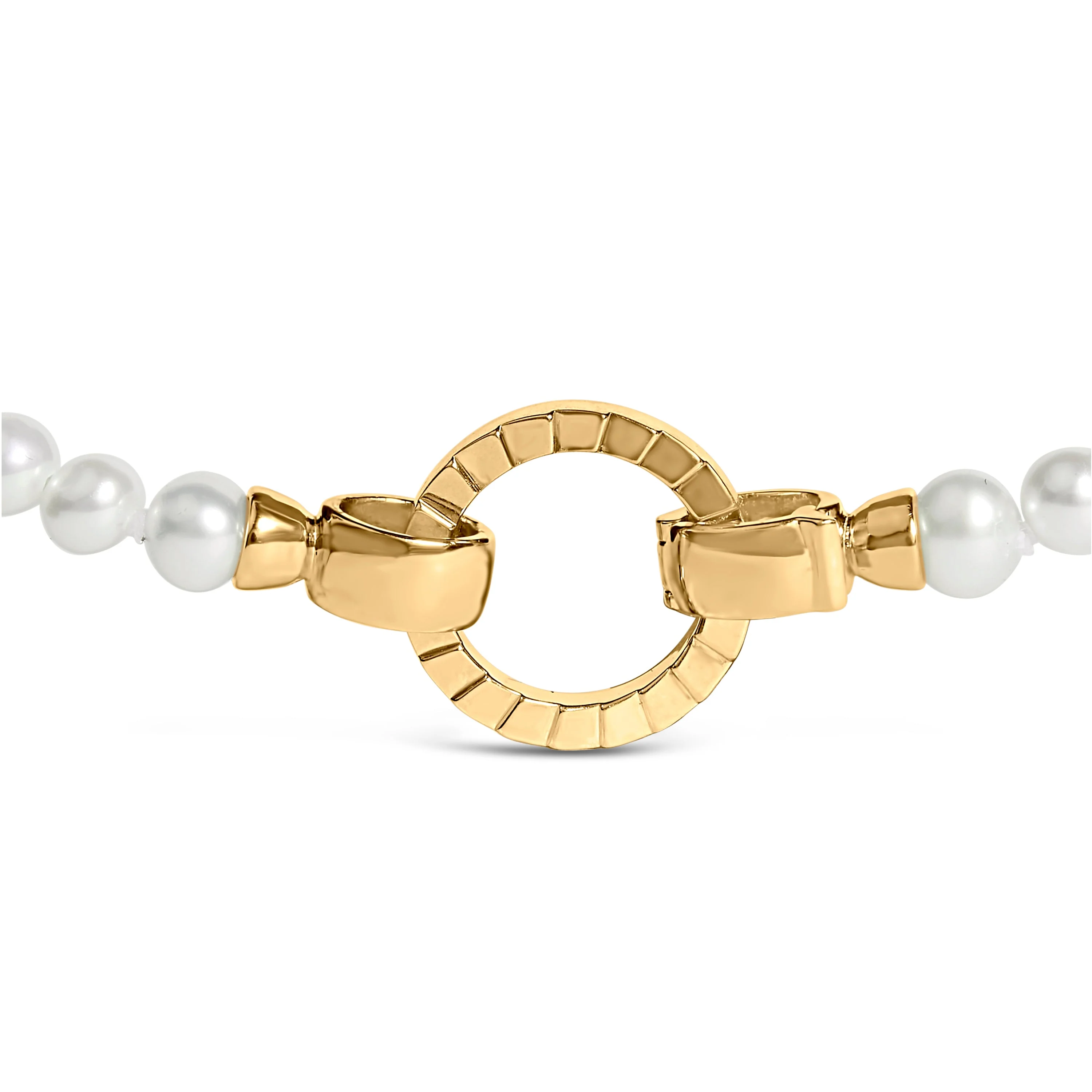 18K Yellow Gold Vermeil Pearl Strand Infinity Necklace - Image 2