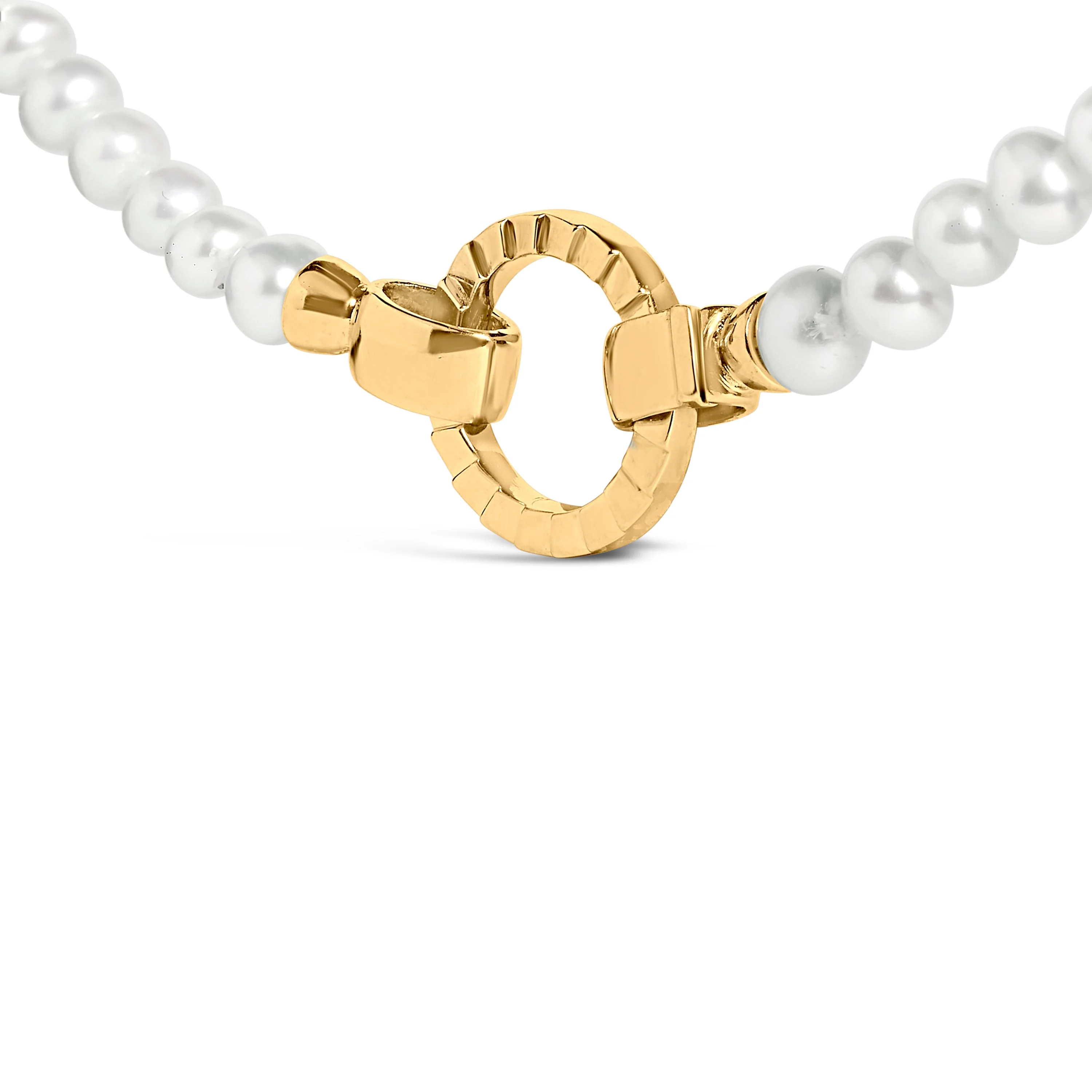 18K Yellow Gold Vermeil Pearl Strand Infinity Necklace - Image 3