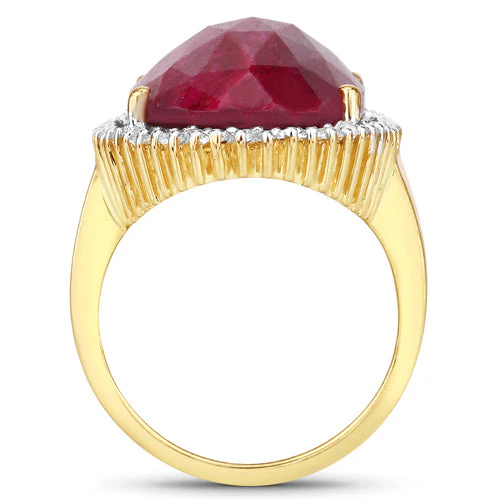19.11 Carat Dyed Ruby and White Topaz .925 Sterling Silver Ring - Image 5