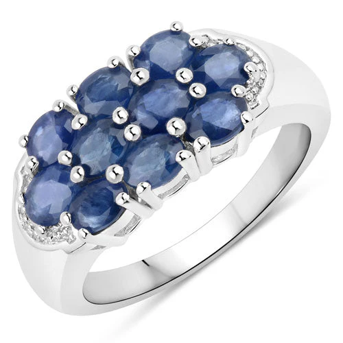 2.00 Carat Genuine Blue Sapphire .925 Sterling Silver Ring - Image 2