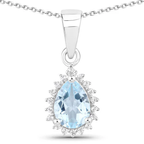 2.00 Carat Genuine Blue Topaz and White Topaz .925 Sterling Silver Jewelry Set - Image 5