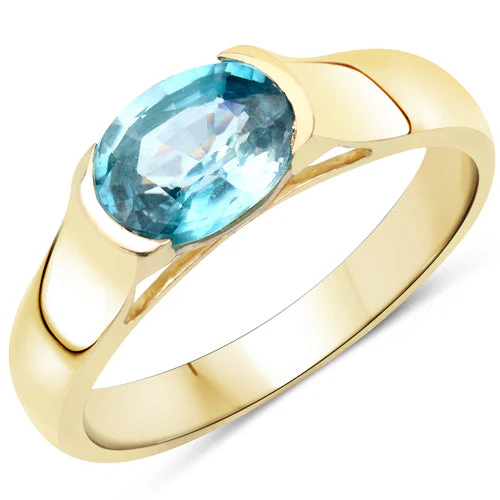 2.00 Carat Genuine Blue Zircon .925 Sterling Silver Ring - Image 4