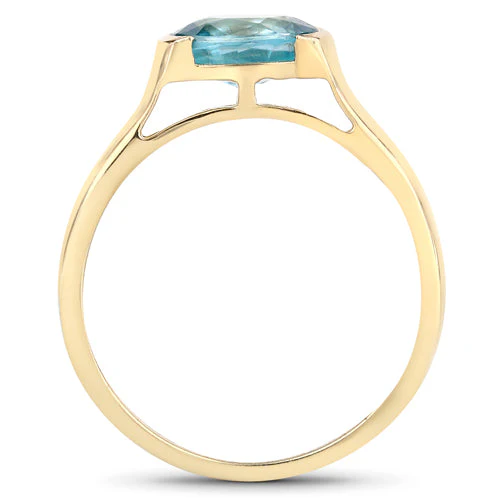 2.00 Carat Genuine Blue Zircon .925 Sterling Silver Ring - Image 5