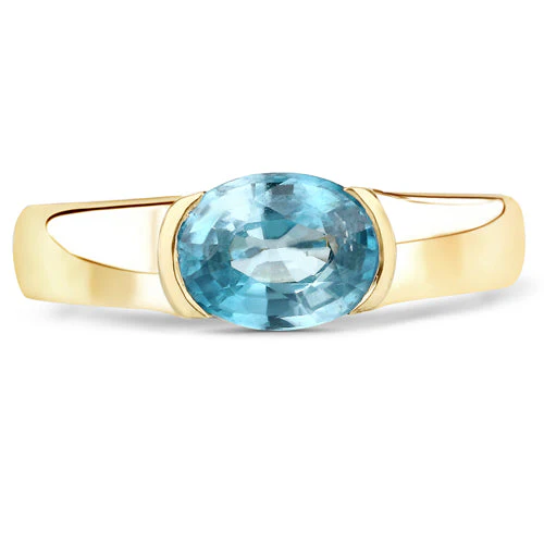 2.00 Carat Genuine Blue Zircon .925 Sterling Silver Ring - Image 6