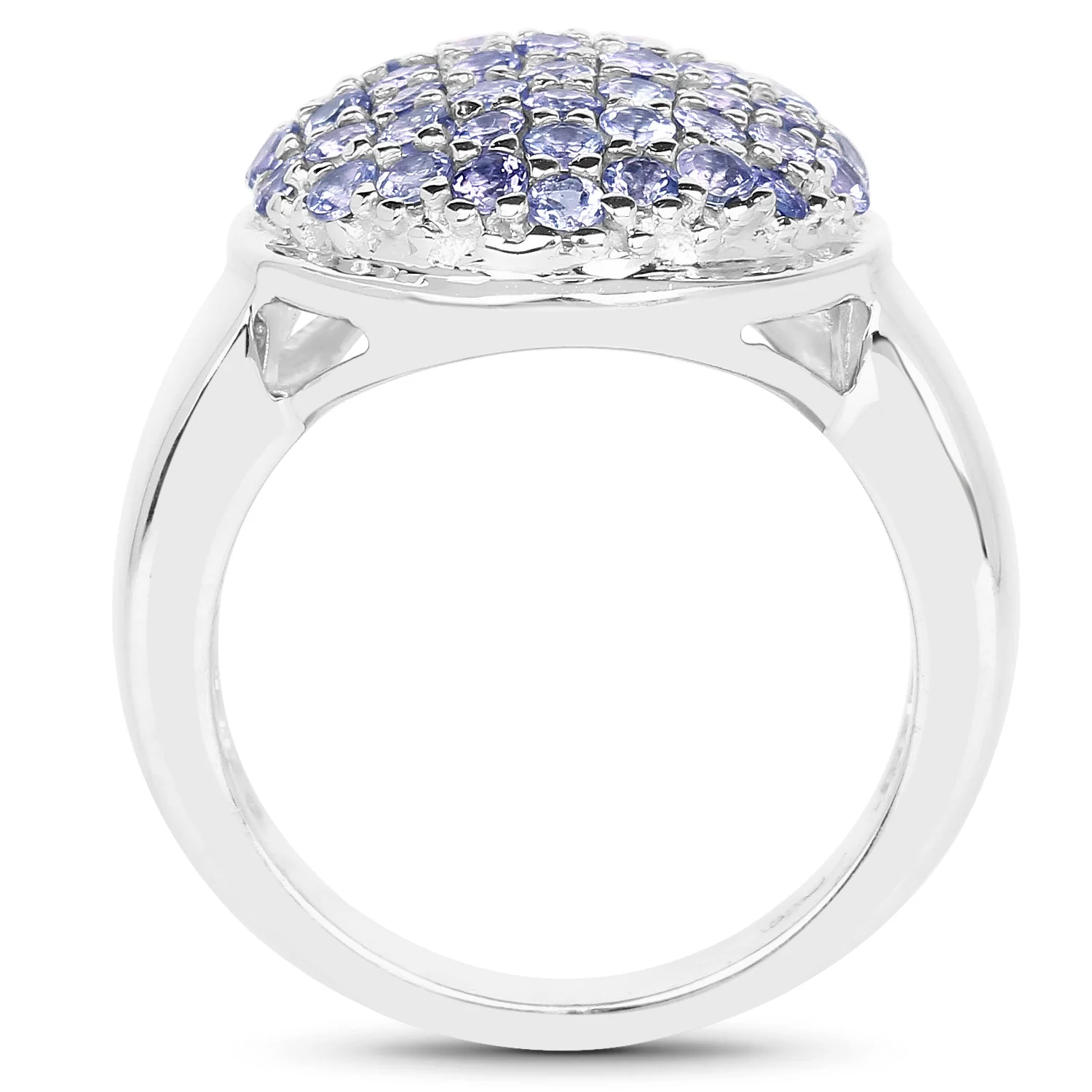 2.00 Carat Genuine Tanzanite .925 Sterling Silver Ring - Image 2
