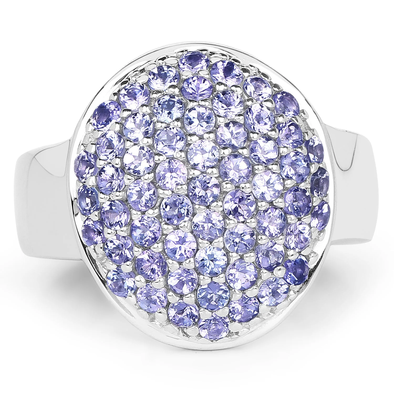2.00 Carat Genuine Tanzanite .925 Sterling Silver Ring - Image 4