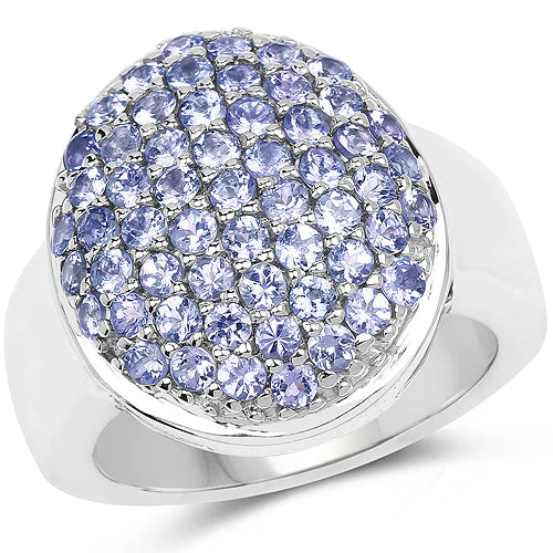 2.00 Carat Genuine Tanzanite .925 Sterling Silver Ring - Image 5