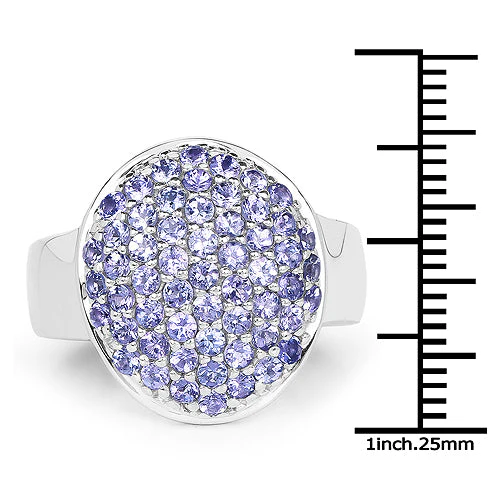 2.00 Carat Genuine Tanzanite .925 Sterling Silver Ring - Image 7