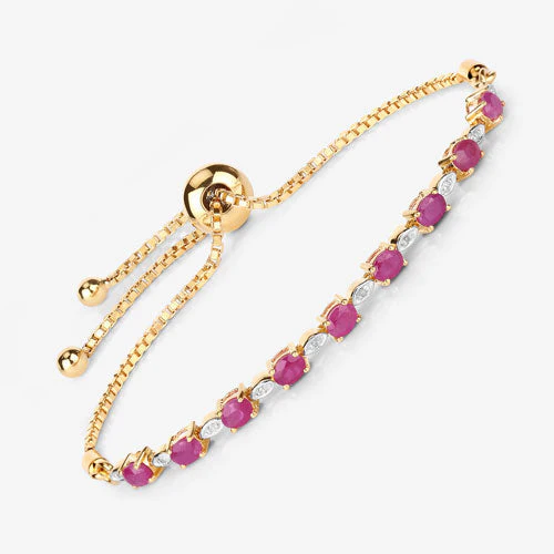 2.01 Carat Genuine Ruby and White Diamond .925 Sterling Silver Bracelet - Image 11
