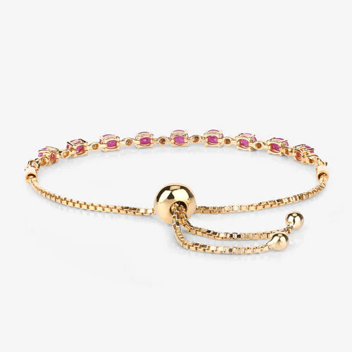 2.01 Carat Genuine Ruby and White Diamond .925 Sterling Silver Bracelet - Image 12