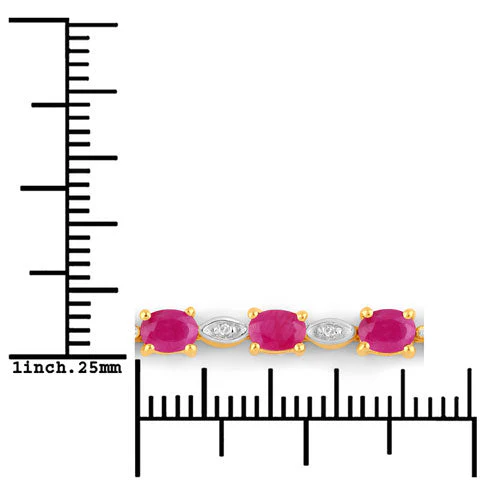 2.01 Carat Genuine Ruby and White Diamond .925 Sterling Silver Bracelet - Image 6
