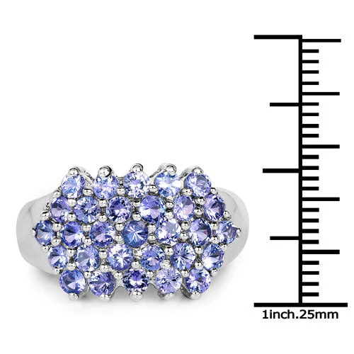 2.03 Carat Genuine Tanzanite .925 Sterling Silver Ring - Image 7