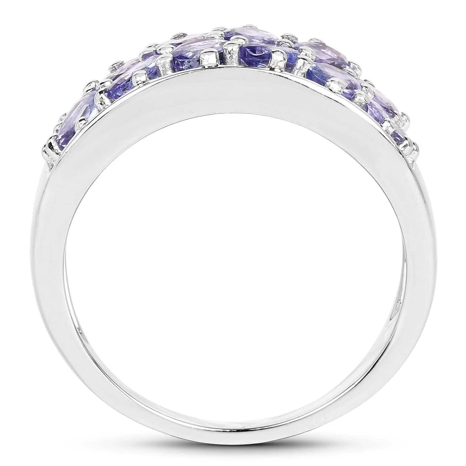 2.04 Carat Genuine Tanzanite .925 Sterling Silver Ring - Image 2
