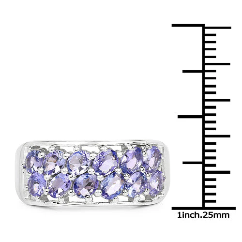 2.04 Carat Genuine Tanzanite .925 Sterling Silver Ring - Image 6