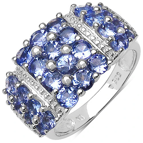 2.06 Carat Genuine Tanzanite .925 Sterling Silver Ring - Image 3