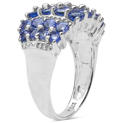 2.06 Carat Genuine Tanzanite .925 Sterling Silver Ring - Image 4