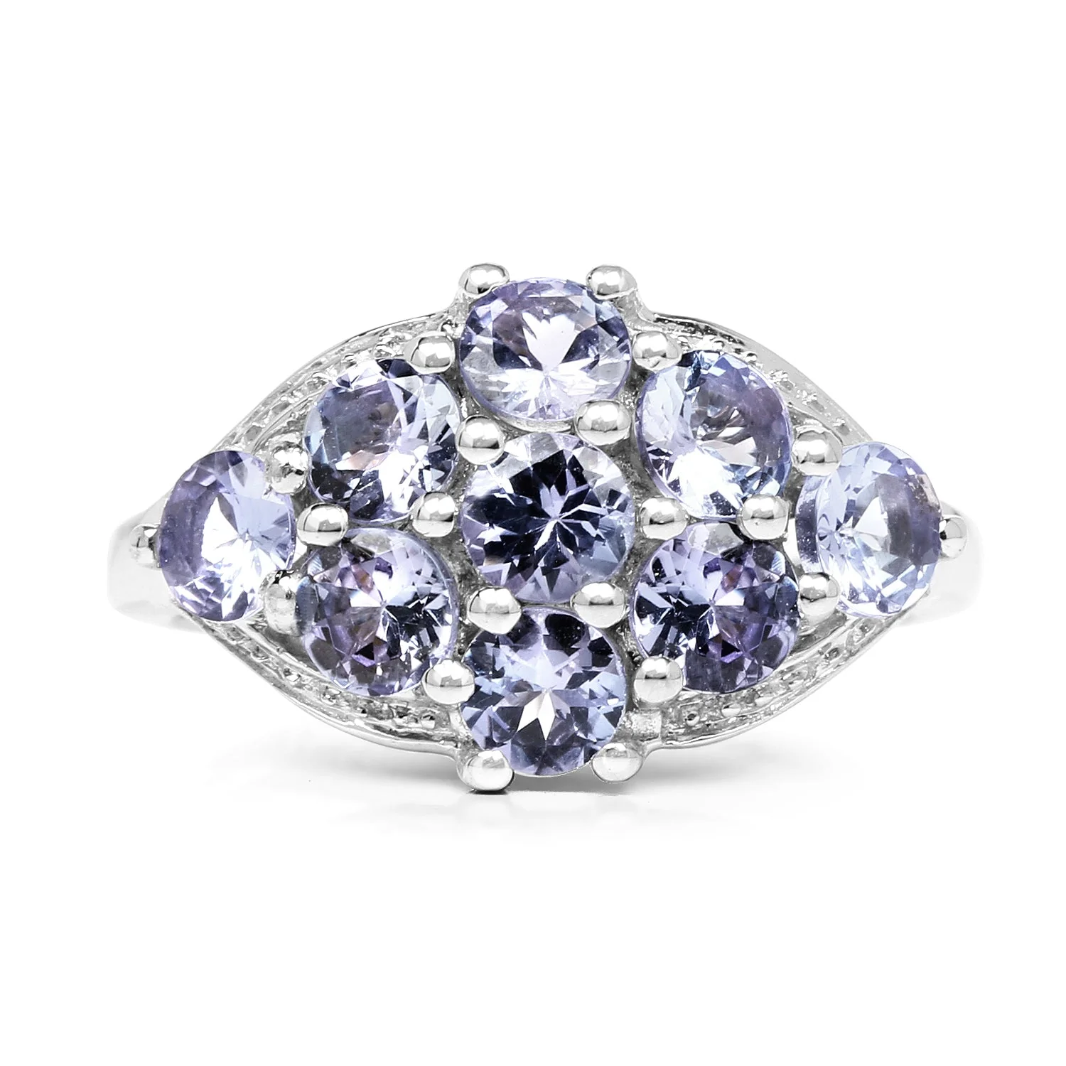 2.07 Carat Genuine Tanzanite .925 Sterling Silver Ring - Image 4