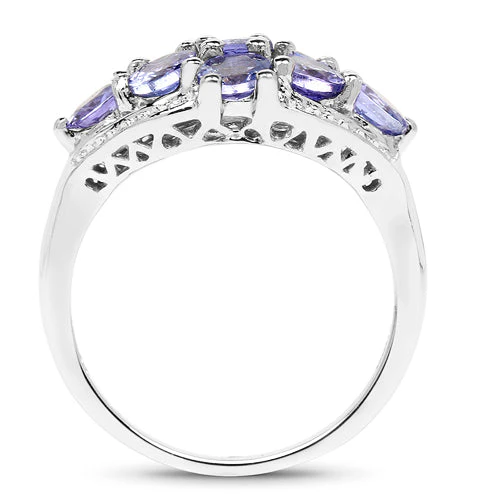 2.07 Carat Genuine Tanzanite .925 Sterling Silver Ring - Image 6