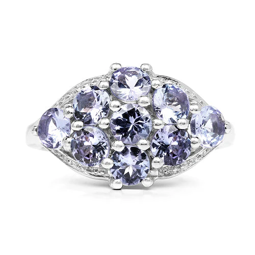 2.07 Carat Genuine Tanzanite .925 Sterling Silver Ring - Image 8