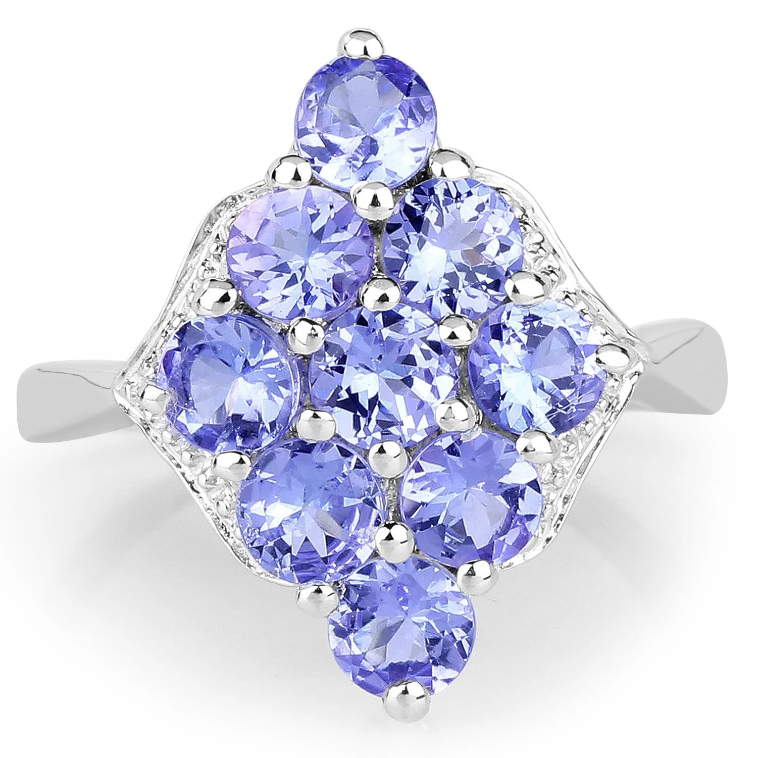 2.07 Carat Genuine Tanzanite .925 Sterling Silver Ring - Image 3