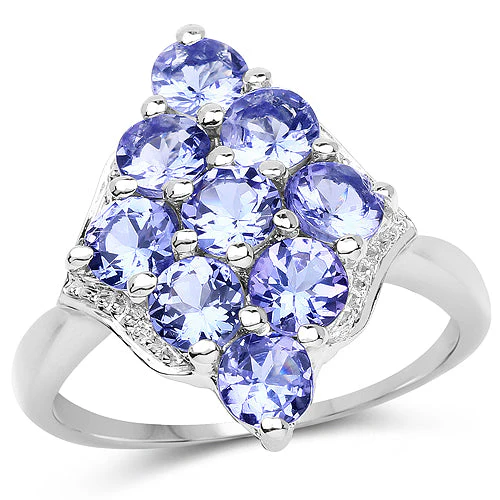 2.07 Carat Genuine Tanzanite .925 Sterling Silver Ring - Image 4