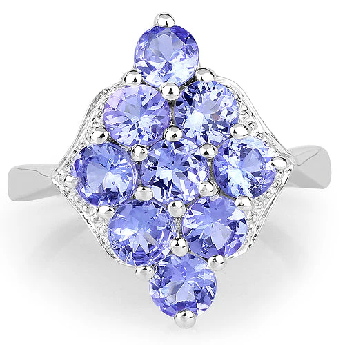 2.07 Carat Genuine Tanzanite .925 Sterling Silver Ring - Image 6