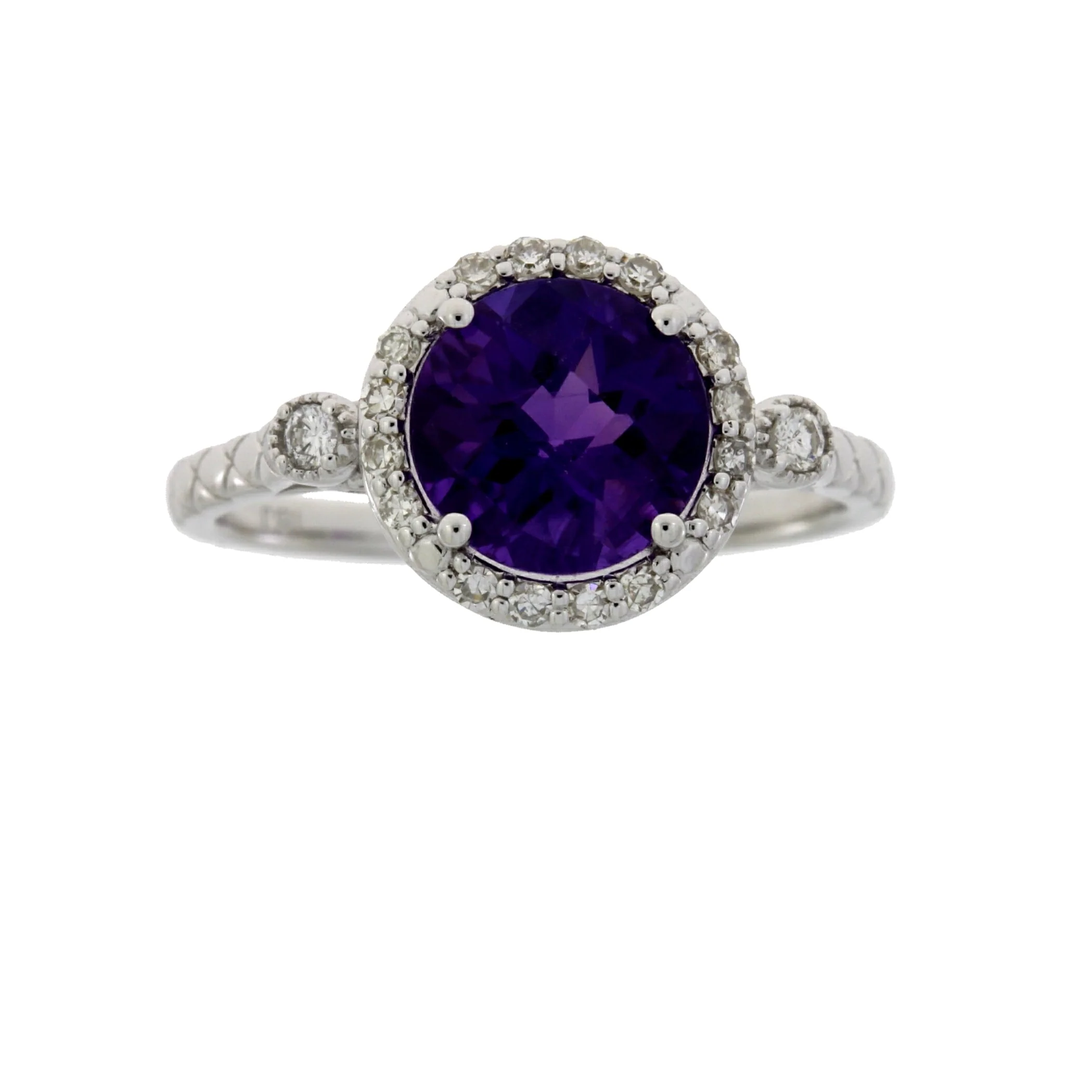 2.07ct Amethyst Diamond Ring 14KT White Gold - Image 4